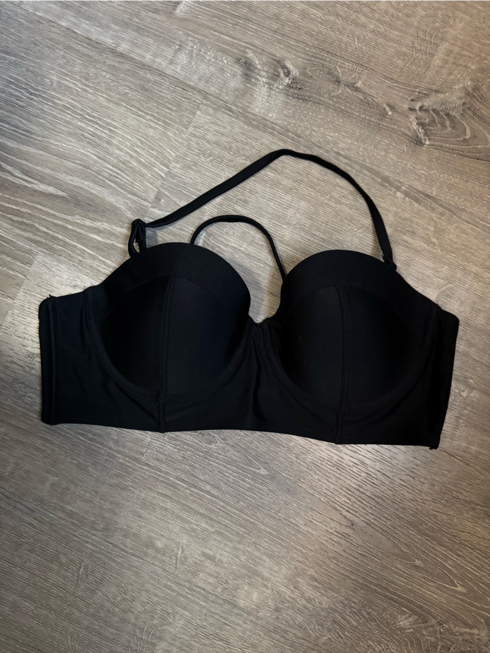 Old Navy Black Strapless Molded Bikini Top with Removable Strap